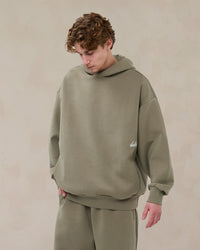 Signature oversized hoodie in zacht saliegroen