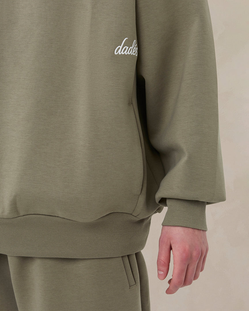 Signature oversized hoodie in zacht saliegroen