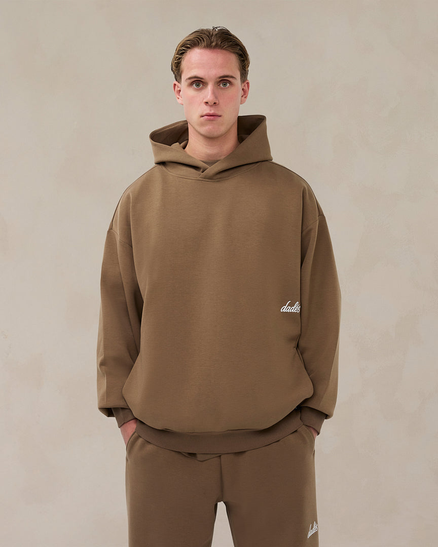 Signature oversized hoodie in woestijntaupe