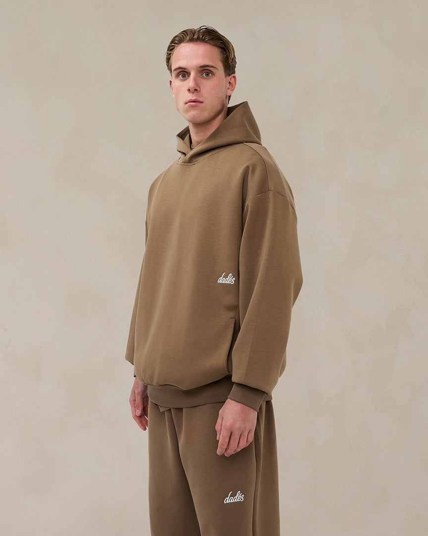 Signature oversized hoodie in woestijntaupe