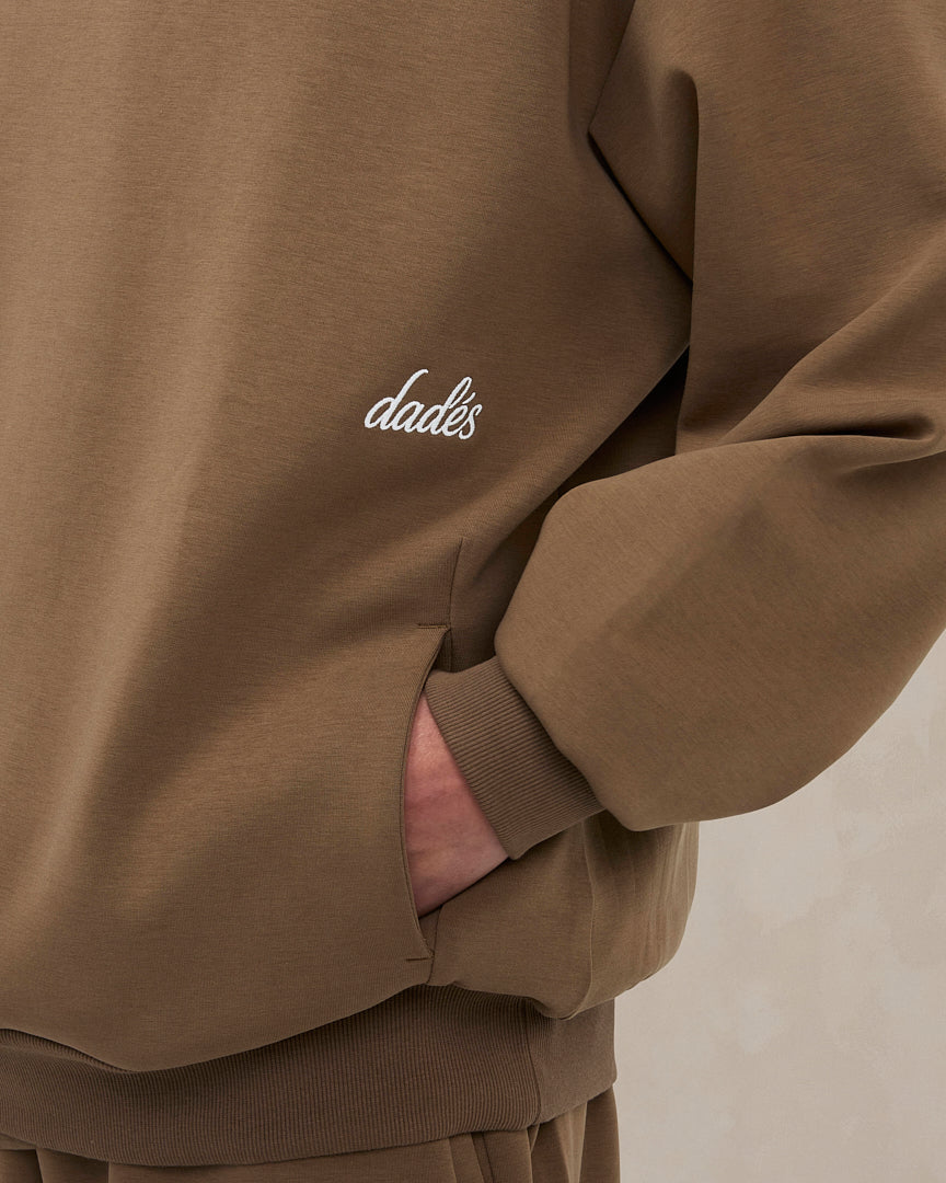 Signature oversized hoodie in woestijntaupe