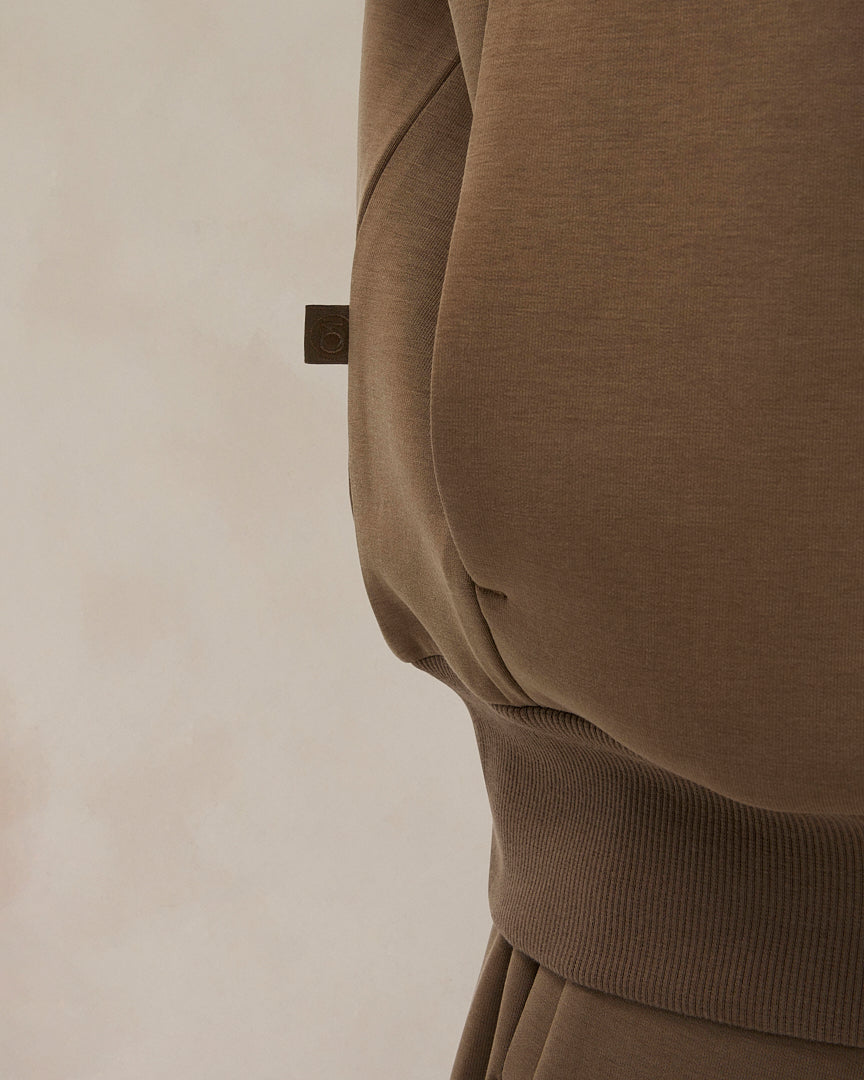 Signature oversized hoodie in woestijntaupe