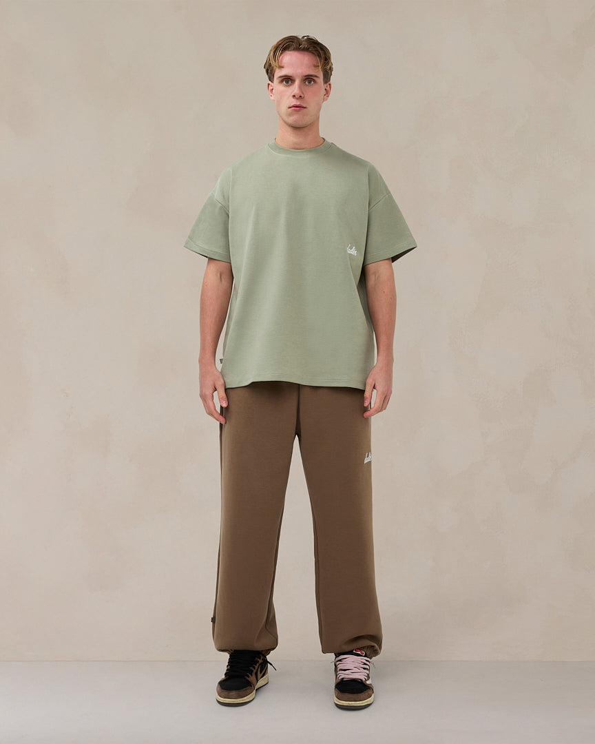 Signature oversized T-shirt in zacht saliegroen