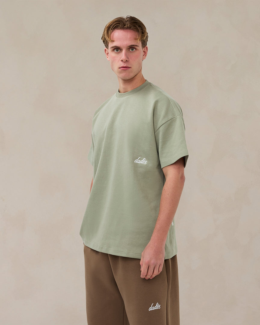 Signature oversized T-shirt in zacht saliegroen