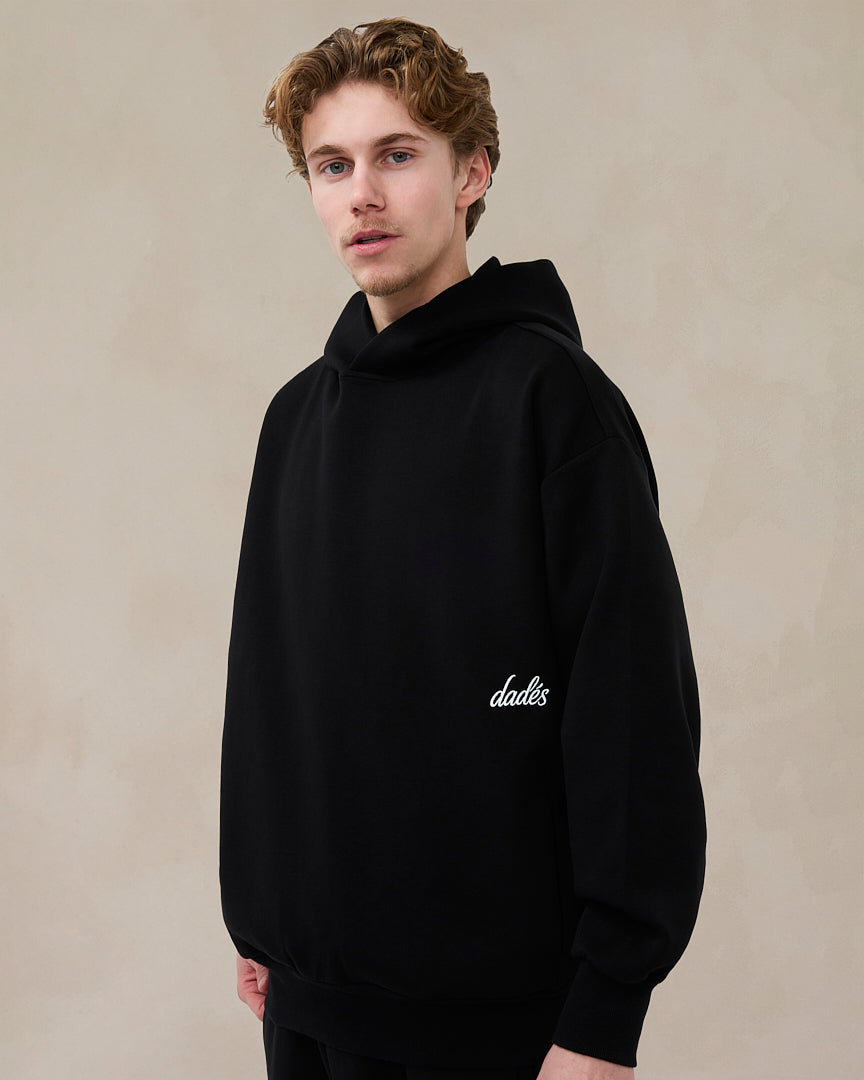Signature oversized hoodie in middernachtzwart