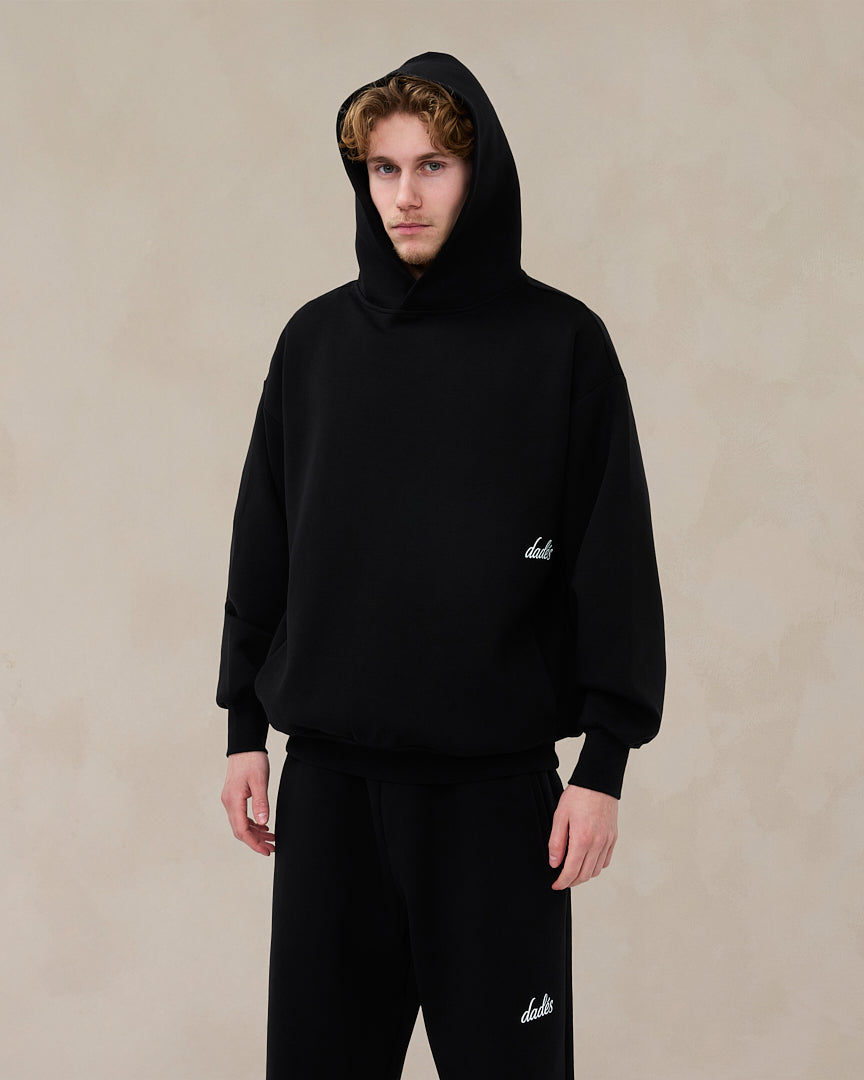 Signature oversized hoodie in middernachtzwart