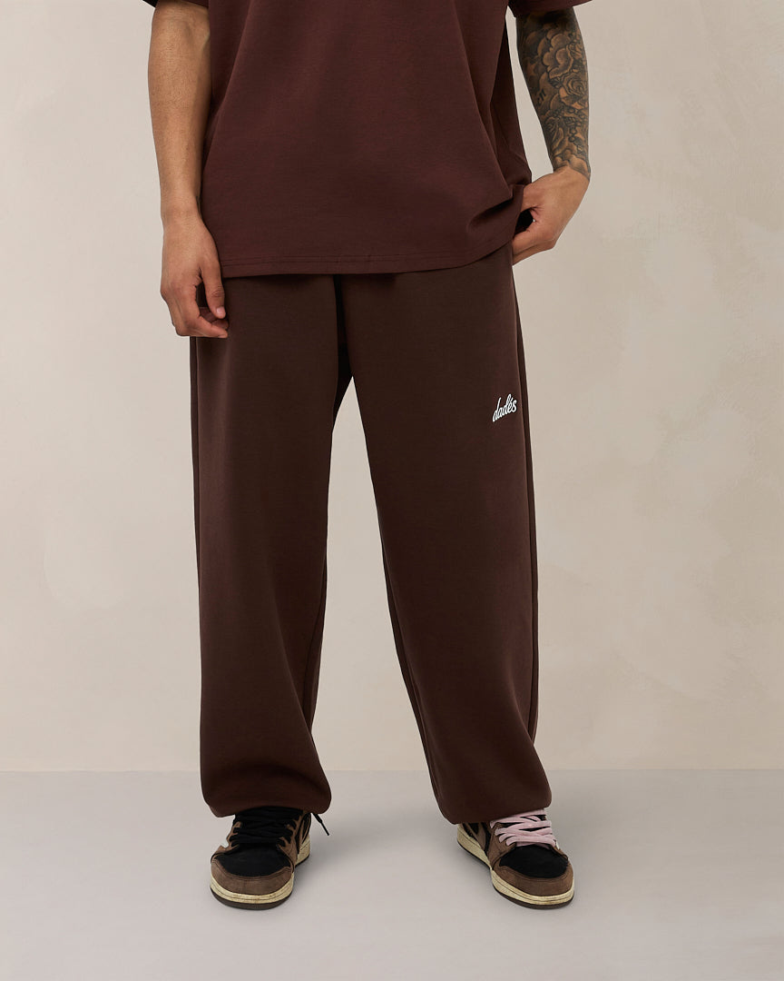 Signature oversized joggingbroek in cacaobruin