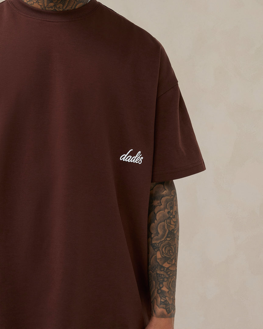 Signature oversized T-shirt in cacaobruin