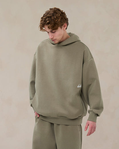 Signature oversized hoodie in zacht saliegroen