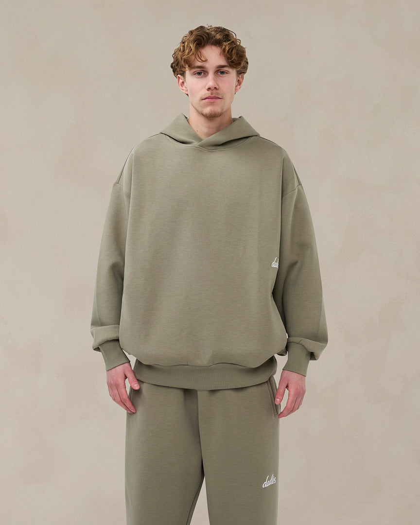 Signature oversized hoodie in zacht saliegroen
