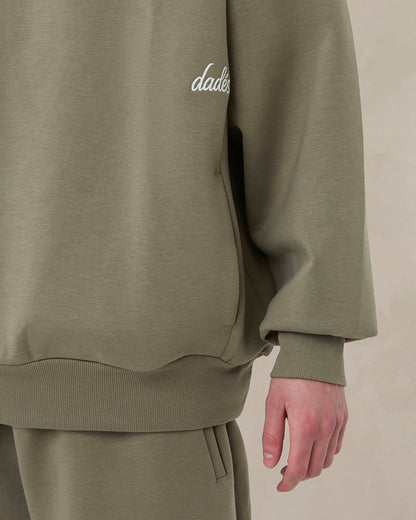Signature oversized hoodie in zacht saliegroen
