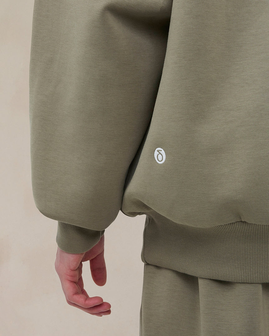 Signature oversized hoodie in zacht saliegroen