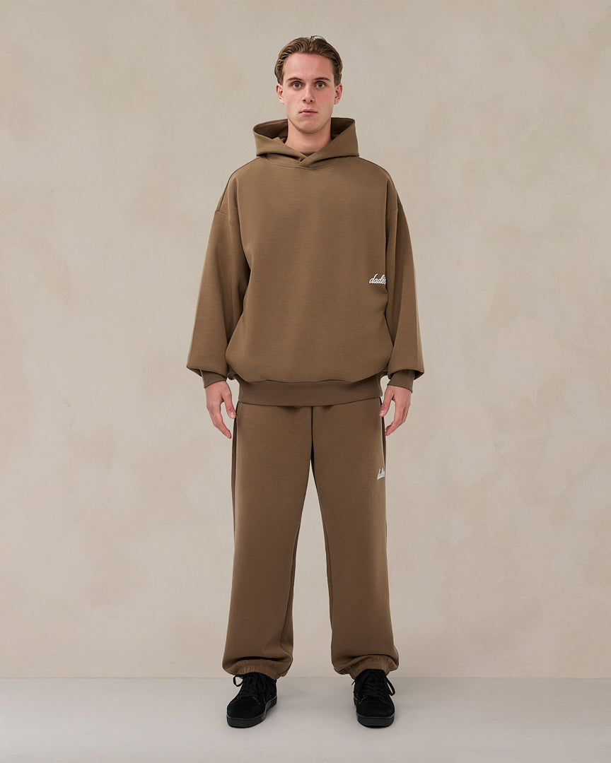 Signature oversized hoodie in woestijntaupe