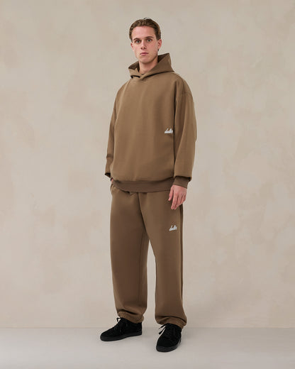Signature oversized hoodie in woestijntaupe