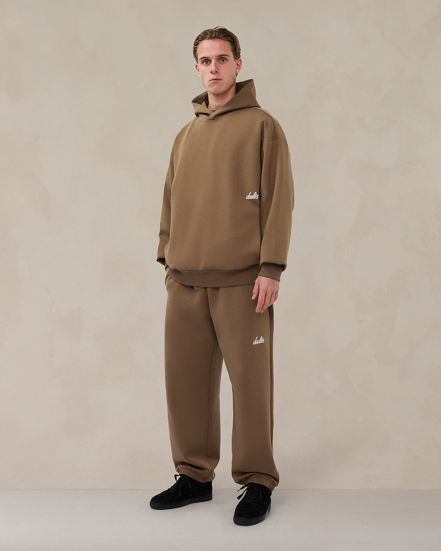 Signature oversized hoodie in woestijntaupe