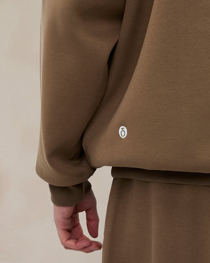 Signature oversized hoodie in woestijntaupe