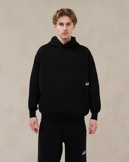 Signature oversized hoodie in middernachtzwart