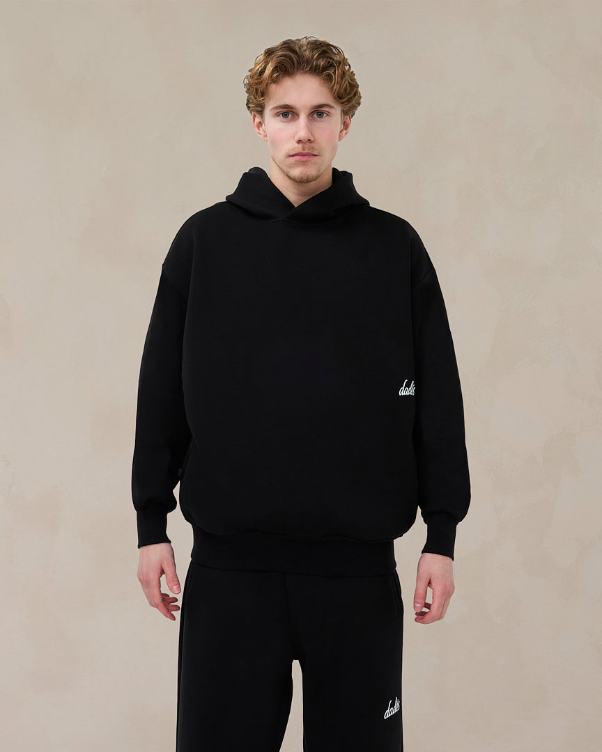 Signature oversized hoodie in middernachtzwart