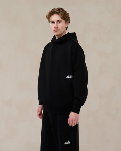 Signature oversized hoodie in middernachtzwart