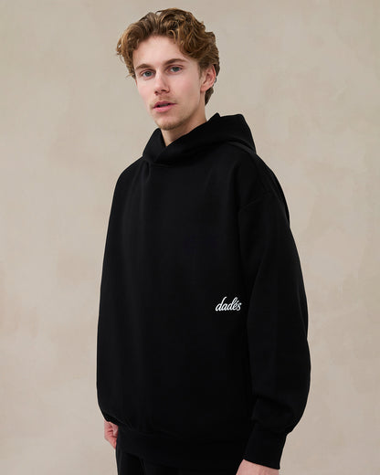 Signature oversized hoodie in middernachtzwart