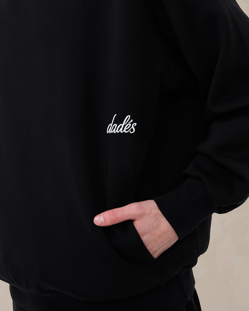 Signature oversized hoodie in middernachtzwart