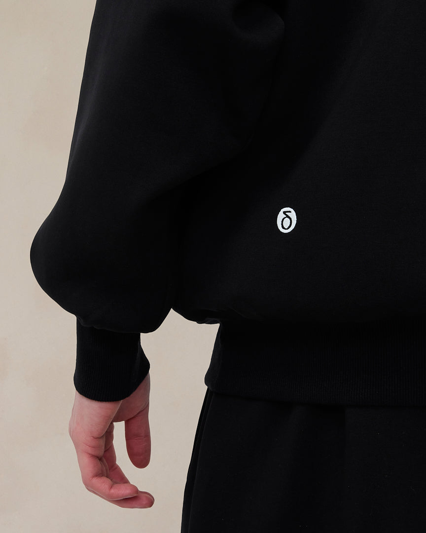 Signature oversized hoodie in middernachtzwart
