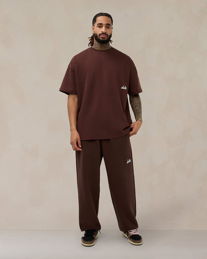 Signature oversized T-shirt in cacaobruin