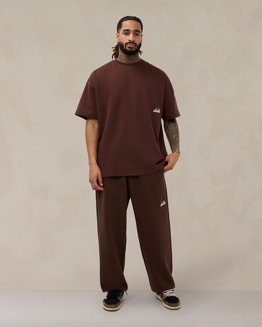 Signature oversized T-shirt in cacaobruin