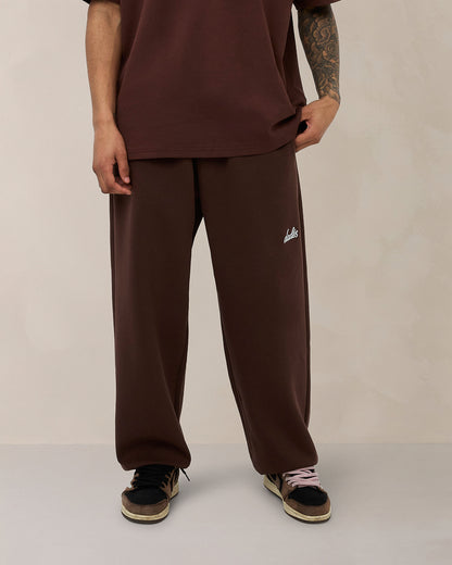 Signature oversized joggingbroek in cacaobruin
