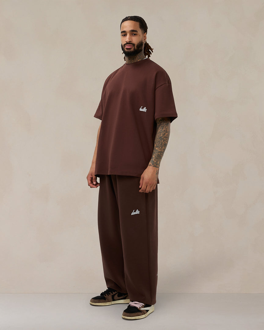 Signature oversized T-shirt in cacaobruin