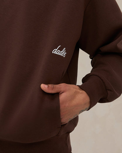 Signature oversized hoodie in cacaobruin